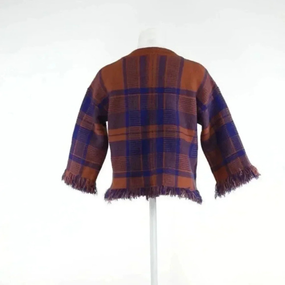 Moon River Plaid Fringe Hem Top - Picture 2 of 2